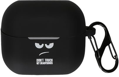 kwmobile Custodia per Samsung Galaxy Buds 3 / Galaxy Buds 3 Pro Cover - Protezione Resistente per Auricolari Wireless - in Silicone Antigraffio - Don't touch my Headphones