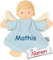 Sterntaler Kuscheltuch/Schmusetuch Bestickt mit Namen und Geburtsdatum für Baby & Kinder personalisiert (Schutzengel Blau)