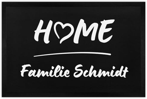 tassenprinter Fußmatte - Willkommen - Türmatte Fußabtreter Schmutzfangmatte zum Einzug Geburtastag Hochzeit WG Geschenk - rutschfest 60x40cm (Home)