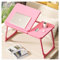Portable Folding Laptop Desk Tray Stand with Stable Legs Wide Desktop for Bed or Lap Pink