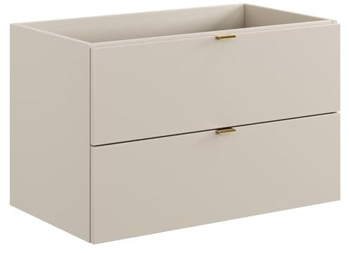 Lomadox Meuble de salle de bain, sous vasque, 80 cm, en cachemire mat, 2 tiroirs