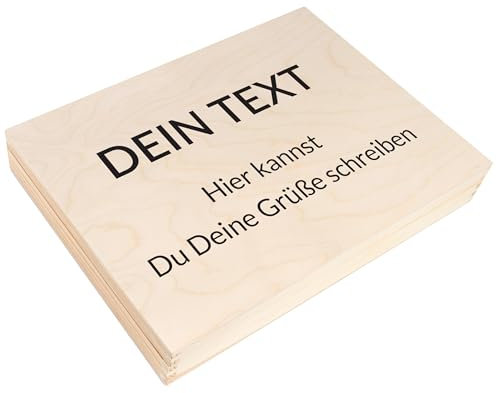 Creative Deco Personalisierte Geschenke Wunschtext Holzkiste | Dein Eigener Beliebiger Text Individuelles Geschenk | 34 x 25,3 x 5,3 cm | Geschenkkiste Geschenkbox | Für Frauen, Männer und Paar