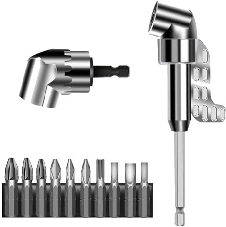 GGesii 105° Winkelschrauber Vorsatz Adapter, Screw Hub with Multi-function Bend Screwdriver Bit, 1/4-Zoll Sechskantschaft, für Bohren von Löchern in engen Räumen
