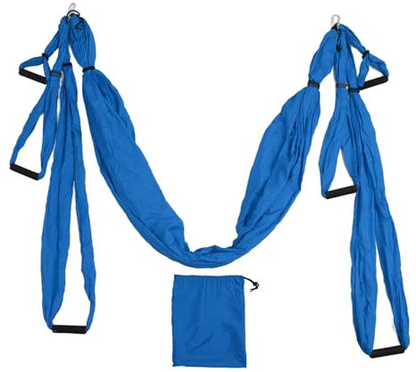 Aerial Yoga Swing Set Einstellbar Erhöhen Sie die Flexibilität Yoga Hängematte Yoga Inversionswerkzeug Anti Yoga Sling Suspension Fliegendes Trapez für körperliche Übungen (Dunkelblau)