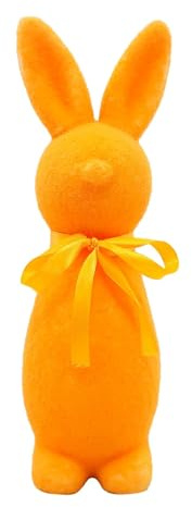 Osterhase, Ostern deko, osterdekoration, osterdeko modern, Osterhasen, frühlingsdeko, osterhasen Figuren, Simulation beflockter Kaninchen-Ornamente, osterhasen Figuren (Orange)
