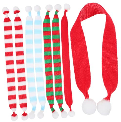BESTonZON 8 Stück Kleiner Schal Aus Stoff Weiche Puppen Und Weinflaschenschals Dekorative Weihnachts Deko Für Selbstgemacht Bastler Geschenk