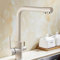 YWJFSA Grifo Cocina Abatible Grifo Osmosis 3 Vias Doble Manija Agua Fría Y Caliente Rotable,Blanquecino