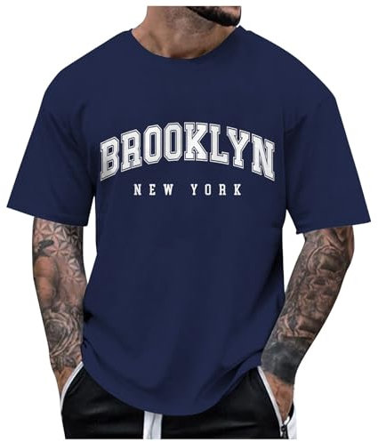 Men's Oversized T-Shirts Cotton Tee Crew Neck Short Sleeve T Shirts Loose Fit Basic Soft Classic Tees Men's White t-Shirts Polo Neck top for Men T-Shirt (Navy,S)