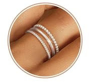 ZHESHY 3pcs Gold Silber Ring Damen 1,3 Mm Dünn Goldene Rings 14k Vergoldete Silberring Wasserfest Hypoallergene Stapeln Schmal Ringe Set Geschenke Schmuck Frauen Verlobungsring Eheringe Größe 52-65