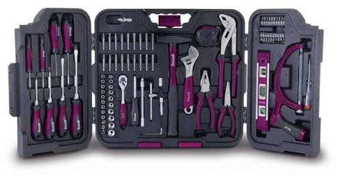 Gomag MH100 Werkzeugkoffer gefüllt 90-tlg Werkzeug Set | Werkstattkoffer bestückt mit Schraubenschlüssel, Hammer, Zange, Schraubenzieher, Werkzeugkiste für Werkstatt KFZ und Haushalt