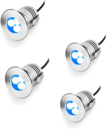 DUOAZJL Projecteur de piscine - Éclairage LED sous-marin, mini éclairage de piscine 3W, 12 V-24 V CC, étanche IP68, pour fontaines et piscines creusées(White)