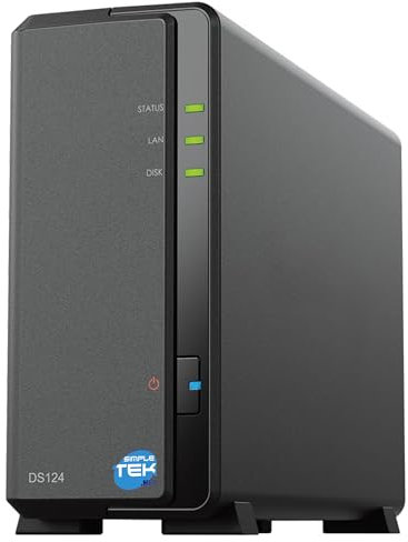 SIMPLETEK - Dispositivo de almacenamiento de red NAS de 1 bahía con HDD/SSD SATA de 3,5 o 2,5, Gigabit Ethernet, 1 GB RAM, USB 3.2, color negro
