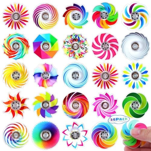 24er Set Mini-Fidget-Spinner – Ideale Partybag-Füller, Stressabbau-Sensorikspielzeug für Kinder & Teenager, Schatzkistenspielzeug für Schulbelohnungen