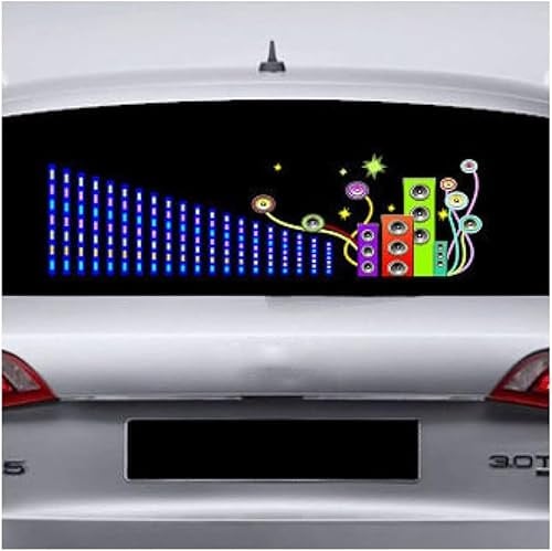 Autocollant décoratif for Pare-Brise de Voiture, Ambiance Musicale et Rythmique, néon LED, Compatible avec Les modèles de véhicules