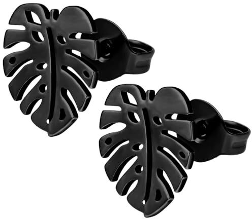 Wildcat Ohrstecker - Monstera Earstuds Pair - Roségold - Chirurgenstahl 316L - wasserfest, langlebig, hautverträglich