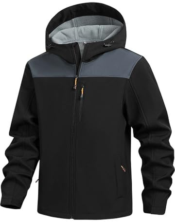 Générique Blouson Homme Hiver Chaud Ski Zippé D'Hiver Outdoor Veste Manteau Randonnée Avec Capuche Amovible Militaire Softshell Épais Parka Fonctionnel