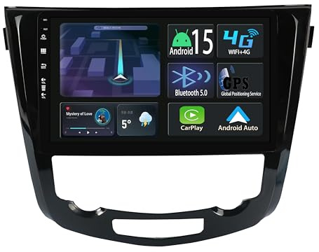[2+32GB] 10.1 Android 15 Autoradio per Nissan Qashqai J11 X-Trail T32 2014-2018 Radio Carplay Wireless Car Play GPS Auto Navi Screen Bluetooth Mirror Link Player Stereo Touch Screen