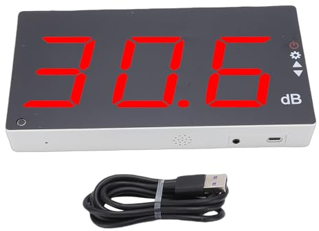 Spacnana Schallpegelmesser mit Alarm, Wandmontage-Lärm-Dezibel-Messgerät 3-Zoll-LCD-Display 30 Bis 130 DB Bereich für Klassenzimmer, Büro, Werkstatt