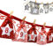 Frau WUNDERVoll® Adventskalender zum Befüllen - Stoff, rot weiß/Weihnachtskalender Zahlen Beutel Sack Säcke Säckchen Stoffbeutel Baumwolle Baumwollsäckchen Geschenkbeutel Stoffsack Stoffsäckchen