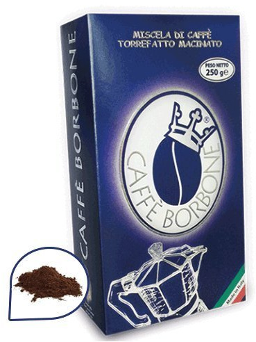 Macinato Miscela Blu - 1 Pezzo da 250g - Compatibili Moka - Caffè Borbone