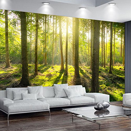 amazingsticker Green Tree Plant Wall Mural Forest Photo Picture Wallpaper Bedroom Decoration Wall Covering 390x260cm