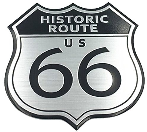 Garage-SixtySix - Adesivo in metallo con emblema Historic Route 66