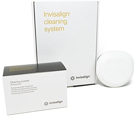 Invisalign® Cleaning Crystals for Clear Aligners and Retainers with Tub, (50 Packets)