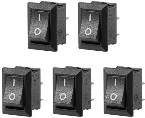 sourcing map 5stk. AC 125V/6A 250V/3A SPST 2 Anschluss 2 Position On/Off Boot Wippschalter de