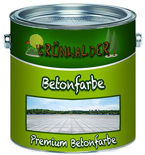 Grünwalder Betonfarbe Bodenfarbe premium Fassadenfarbe hoch-elastische und hochlichtecht für den Innen- und Außenbereich (1 L, Feuerrot (RAL 3000))
