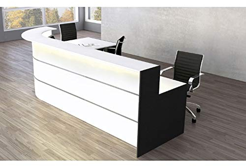 Bari große L-Theke für Büro & Praxis/mit Beratungsplatz/Weiß