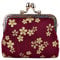 Oyachic Floral Porte Monnaie Flower Coin Purse Portefeuille Fermoir Clic Clac Vintage Femme Pochette pour Carte, Cosmétique, Clés,Pièces(Rouge)