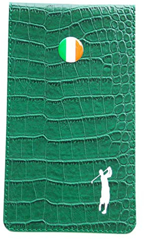Mercia Golf Patriotic Flag Crocodile Leather Scorecard & Yardage Book Holder (Ireland)