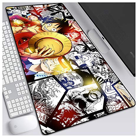 ITBT One Piece Tappetino Mouse Gaming, Grande Anime Mouse Pad XL 700x300mm Confortevole, Lavabile, 3mm Antiscivolo Tappetino Scrivania Supporto per Ufficio Computer, Adatto per Computer e PC,E