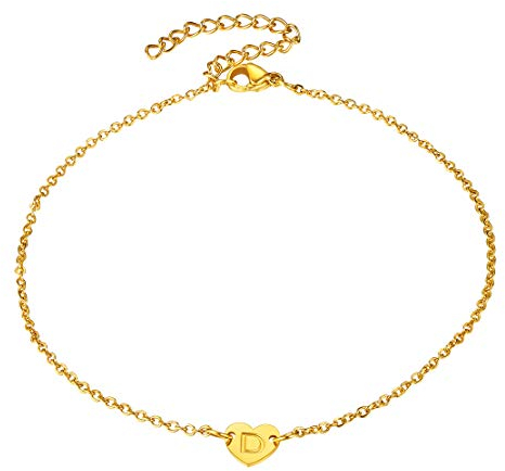 FindChic Beste Partnerarmband Buchstabe Armskette D Tiny Damen Armbänder für Paar Pärchen