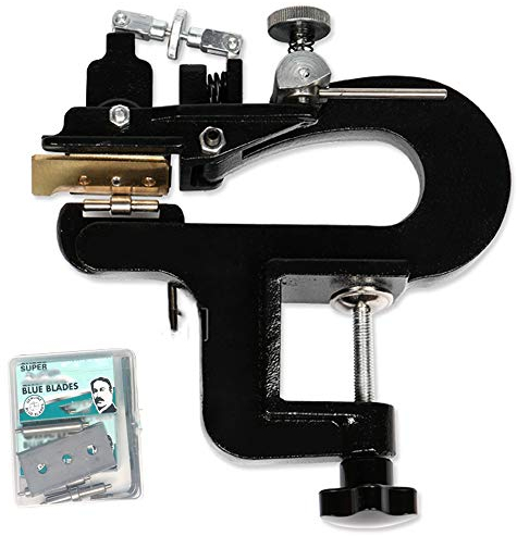 JHYM Manuelle Lederschärfmaschine, DIY Leder Peeler, Leder-Werkzeug Schnipsel-Gerätesatz Einstellbare Stärke - für Hartleder, gegerbte Leder, Lammfell Leder