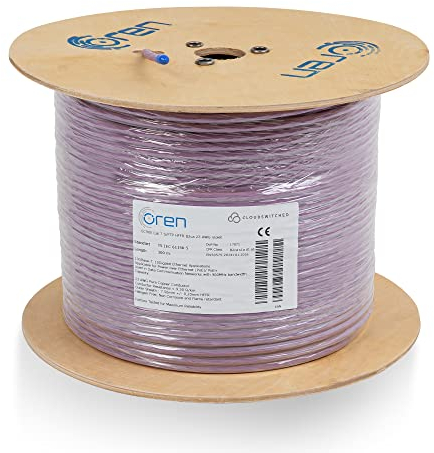 Oren CAT7 300m Ethernet Cable - 23 AWG Pure Copper Wire - 900 MHz Bandwidth S/FTP Internet LAN Network Cable, Halogen Free, Non-Corrosive, Flame Retardant – 10GbE High Speed Ethernet Cable
