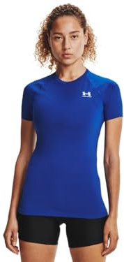 Under Armour Women's HeatGear Compression Short-Sleeve T-Shirt Sweatshirt, Royal (400)/White, XL