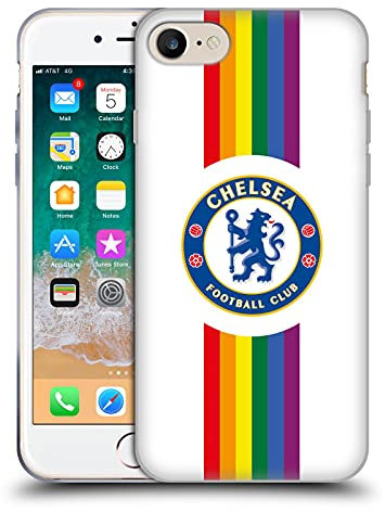 Head Case Designs Offizielle Chelsea Football Club Senkrechtes Weiß STOLZ Wappen Gelhülle [Militärischer Schutzgrad] Kompatibel Mit Apple iPhone 7/8 / SE 2020 & 2022 Und Kompatibel Mit MagSafe