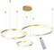 LED Pendelleuchte Modern Dimmbar Pendellampe Esstischlampe 75W 3-Ring Höhenverstellbar Hängeleuchte Gold Aluminium Acryl Kronleuchter mit fernbedienung Wohnzimmer Esszimmer Hängelampe 40+60+80cm