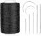 Namner 250M Leather Waxed Thread, 150D Sewing Waxed Thread Cord with Leather Needles, Upholstery Repair Sewing Thread Kit for Bookbinding, Shoe Repairing, Leather Projects, Black