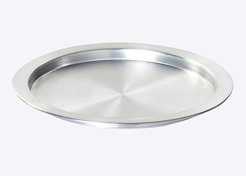 DLK - 45,7 cm XXL – großes Aluminium-Kunefe-Tablett, Kunafa-Teller-Set, Kunefe-Pfanne für Süßigkeiten, Kunafeh oder Kadaifi, Silber