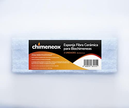 2 x Esponja Fibra Cerámica para Biochimeneas/Manta Cerámica para Chimenas Bioetanol/Chimeneox
