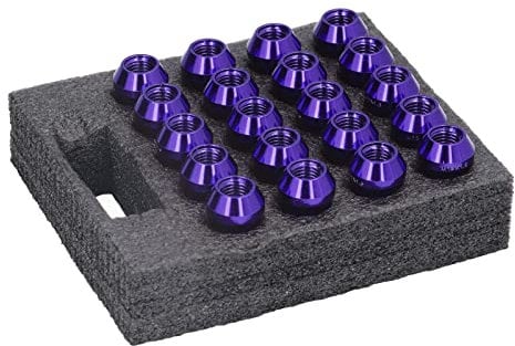 Tuercas de rueda M12x1.5 con llave de vaso de alta dureza 20 piezas de repuesto de tuercas de rueda para Ford Focus(Púrpura)