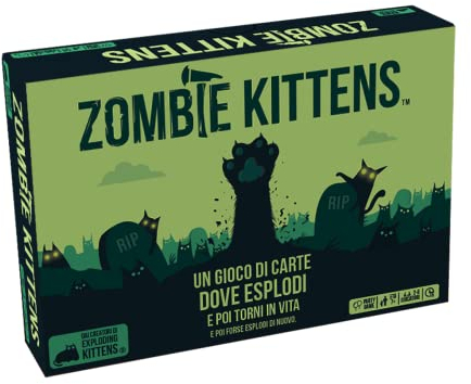 Asmodee - Zombie Kittens - Kartenspiel, Partyspiel, 2-5 Spieler, 7+ Jahre - Italienische Sprache