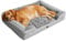EHEYCIGA Orthopädisches Hundebett Grosse Hunde, 104x69x15cm, Memory Foam Hundekorb Mittelgroße Hunde, Waschbar Hundesofa Wasserdicht rutschfest, Hundecouch mit Hohem Rand, Grau