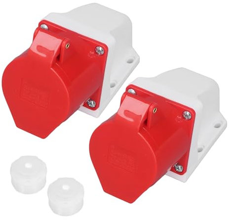 32A 3P+N+E Fiche/Prise Industrielle, 5 Broches Étanche La Poussière Connecteur Aviation Mâle/Femelle Prises Droites Dissimulées Ac 220-380V 240-415V, pour Aéroport, Quai, Métallurgie (Prise)
