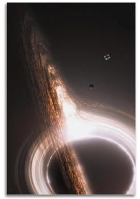 Krem Schwarzes Loch-Poster, Wandkunst, Leinwand, Geschenk für Freund, Schlafzimmer, Wohnzimmer, Dekoration, modern, ästhetisch, 60 x 90 cm, ungerahmt