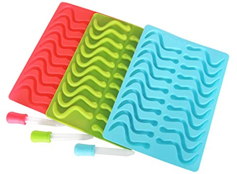 HOMSFOU Silikonformen eiswurfel behälter Plätzchen backen Süßigkeitenformen aus Silikon Ausstechformen Keksformen Wurmbackformen schokoladenformen selber machen Schlange Schimmel