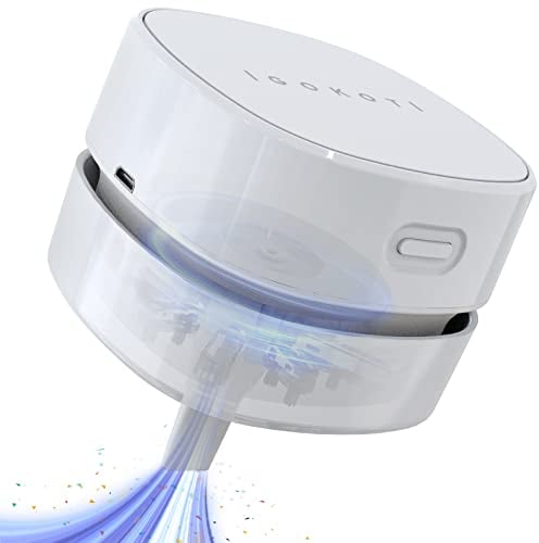 IGOKOTI USB Mini Desktop Vacuum Cleaner with Nozzle, Rechargeable Small Handheld Vacuum Cleaner, Wireless Mini Desktop Worktop Sweeper for Keyboard, Computer, Dust Crumbs, Piano, Removable Design