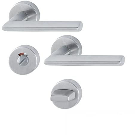 HOPPE Türdrücker Stockholm WC 40-45 Rosette Edelstahl matt F69 Türgriff Türbeschlag